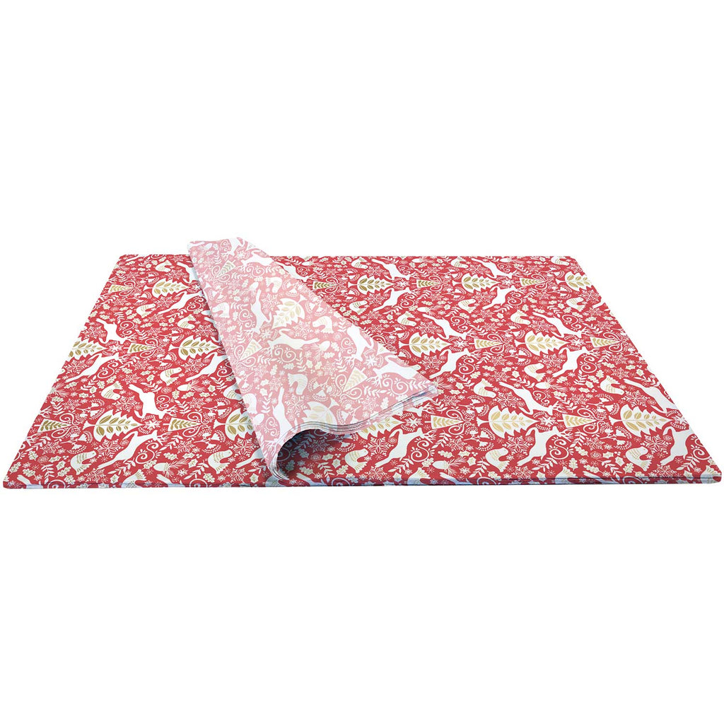 BXPT691b Red Reindeer Christmas Gift Tissue Paper Bulk