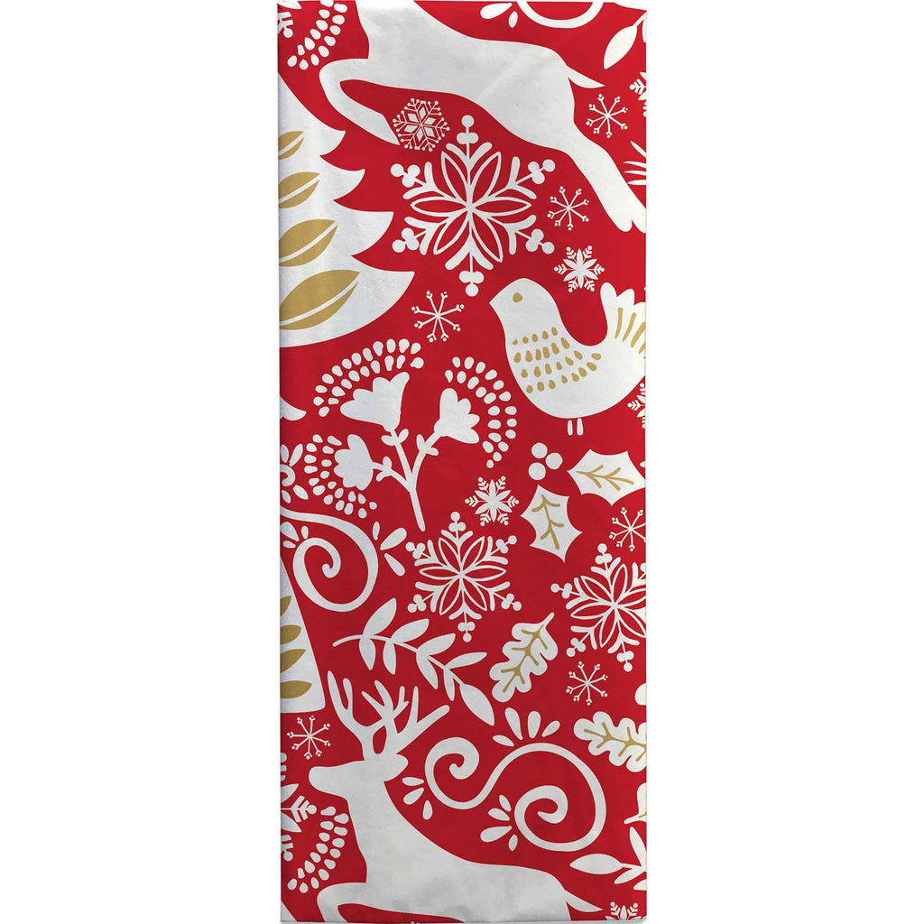 BXPT691c Red Reindeer Christmas Gift Tissue Paper Folded Pack