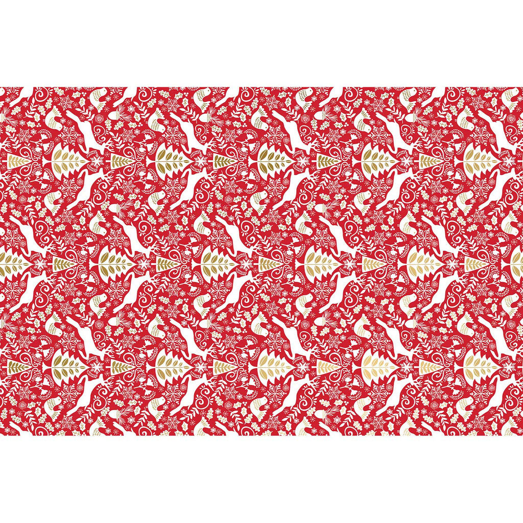 BXPT691d Red Reindeer Christmas Gift Tissue Paper Full Sheet