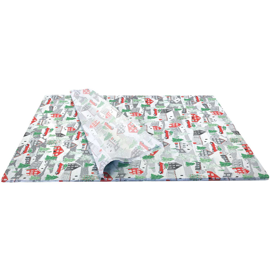 BXPT756b Winter Town Christmas Gift Tissue Paper Bulk