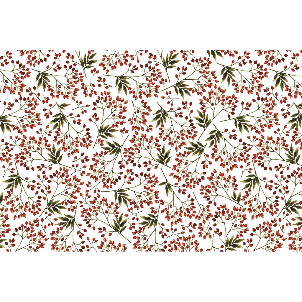 BXPT825d Snow Berries Christmas Gift Tissue Paper Full Sheet