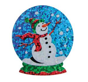 Jillson & Roberts Bulk Roll Prismatic Stickers, Snow Globe / Snowman (100 Repeats) - Present Paper