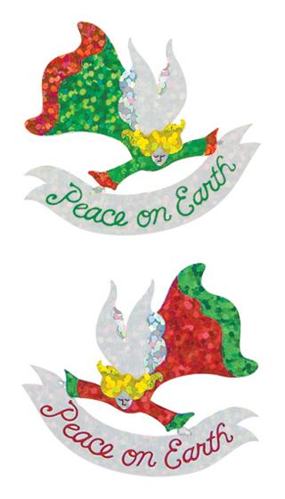 Jillson & Roberts Bulk Roll Prismatic Stickers, Angel / Peace on Earth (50 Repeats) - Present Paper