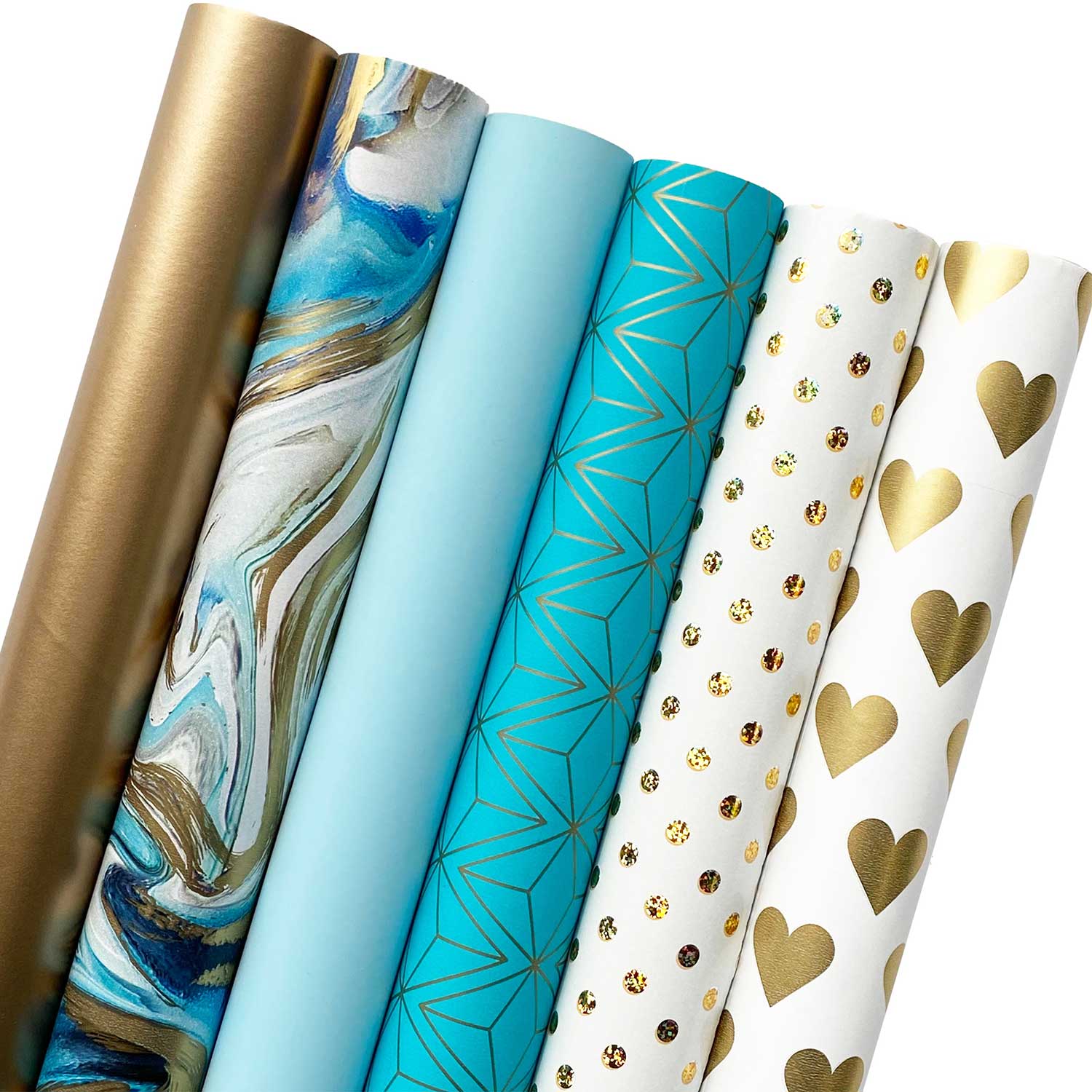 All Occasion Geo Graphics Wrapping Paper Bundle with Cut Lines on