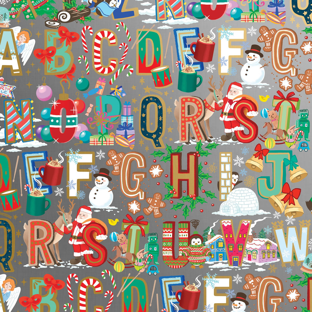 XB504a Alphabet Christmas Gift Wrap Swatch