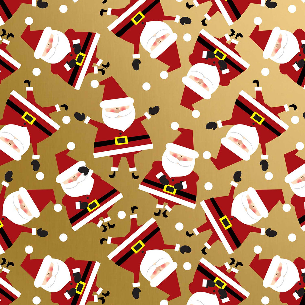XB507a Santa Dancing Christmas Gift Wrapping Paper Swatch 