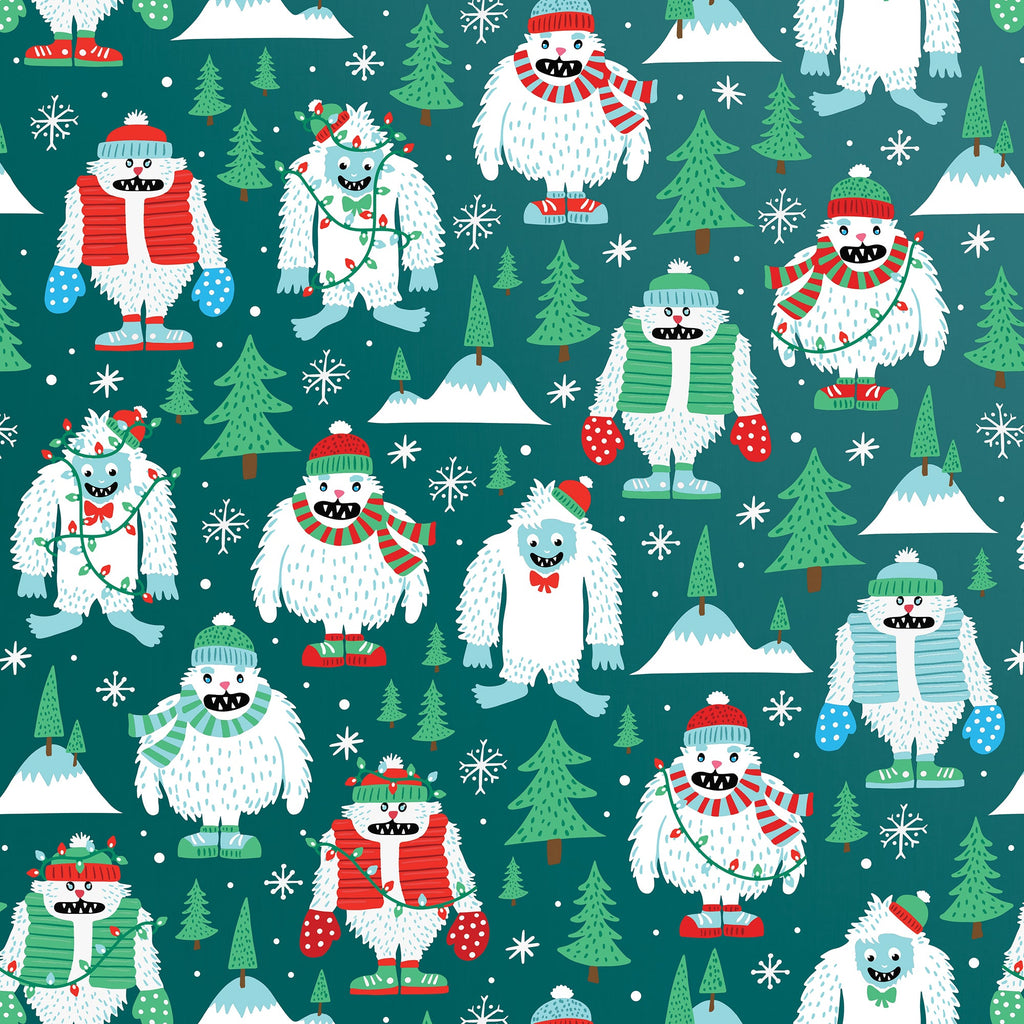 XB523a Yeti for the Holidays Christmas Gift Wrap Swatch