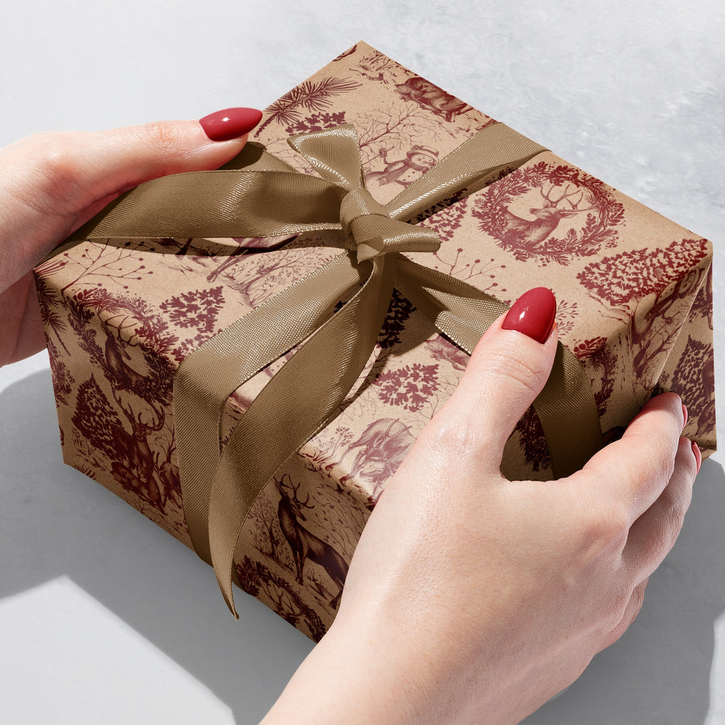 XB526b Winter Woods Christmas Gift Wrap Gift Box 