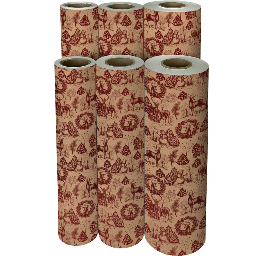 XB526f Winter Woods Christmas Gift Wrap Reams 