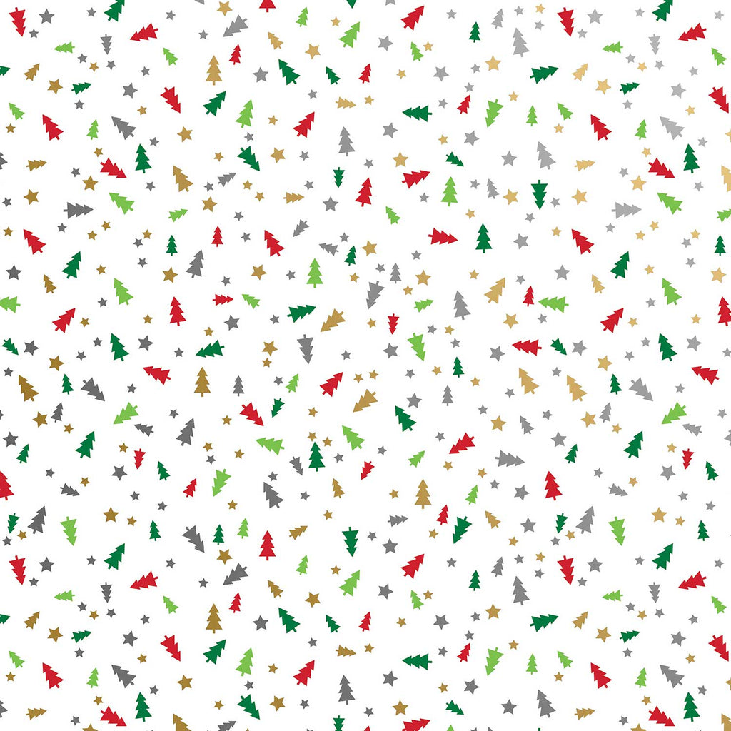 XB530a Christmas Trees Gift Wrapping Paper Swatch 