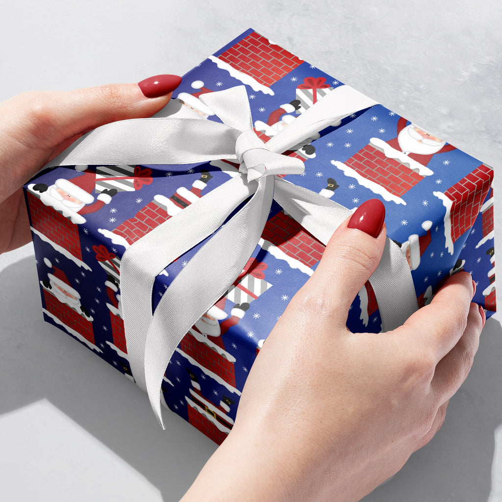 XB532b Here Comes Santa Christmas Gift Wrap Gift Box 