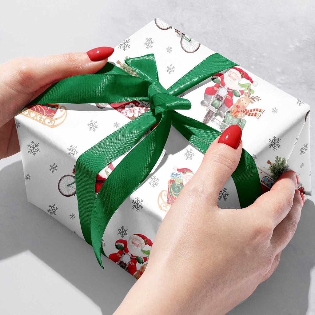 XB534b Santa Christmas Gift Wrapping Paper Gift Box 