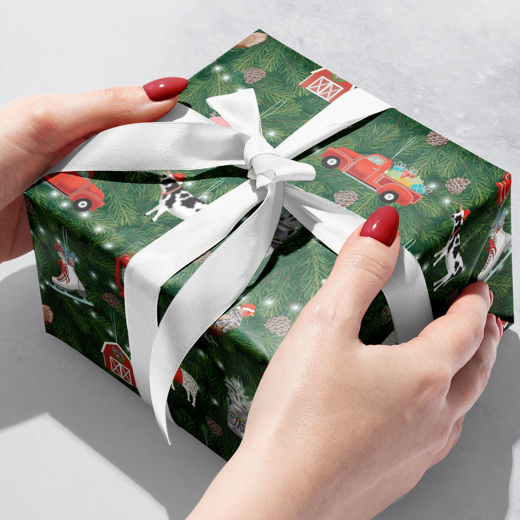 XB550b Farm Ornaments Christmas Gift Wrap Gift Box 