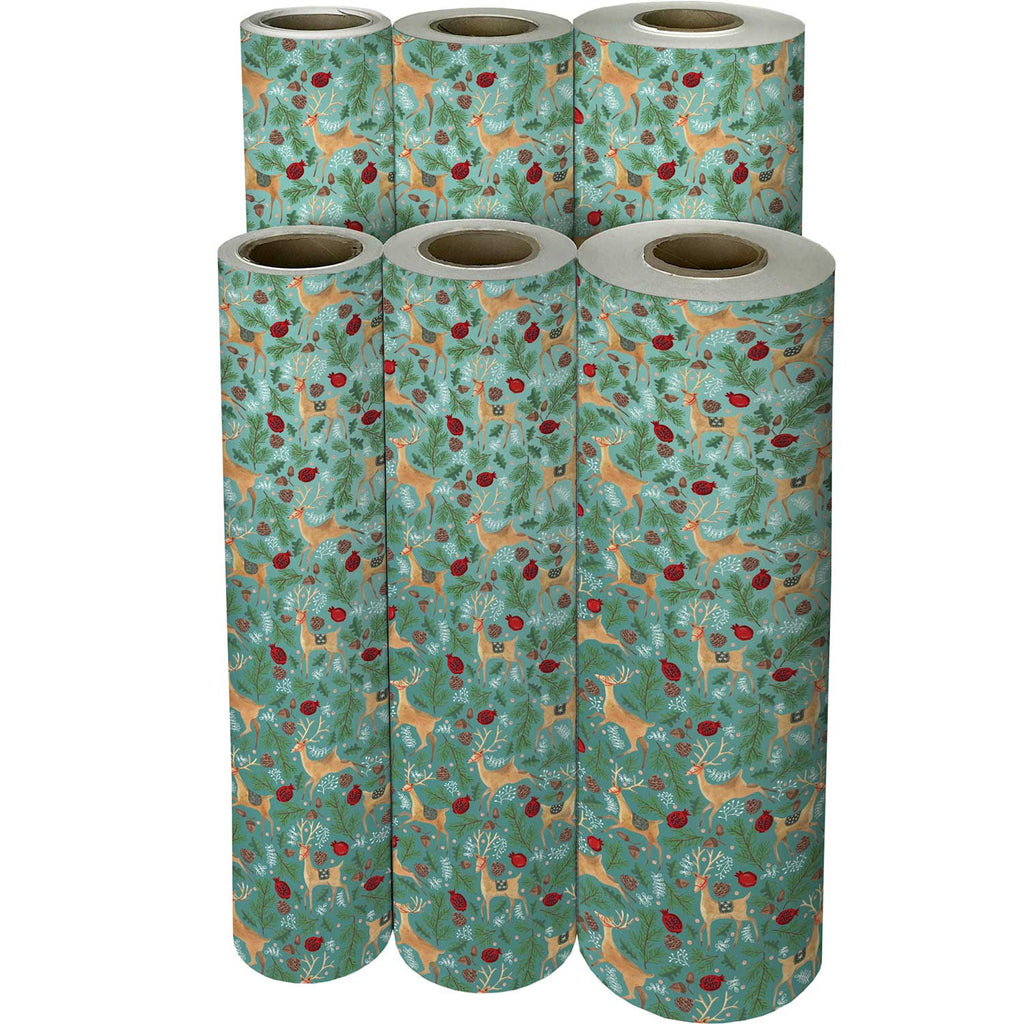 XB561f Reindeer Christmas Gift Wrapping Paper Reams 