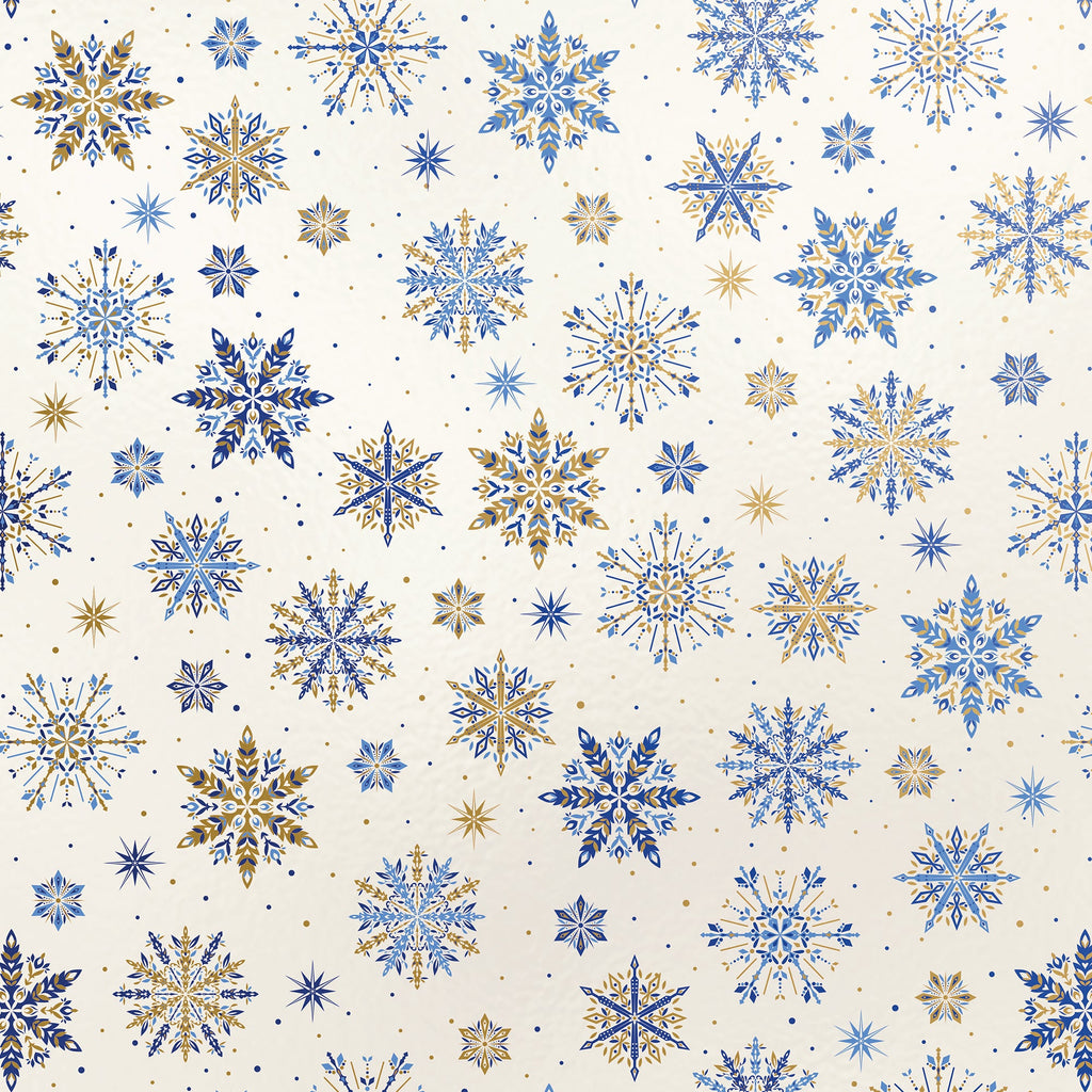 XB563a Fancy Flakes Christmas Gift Wrap Swatch