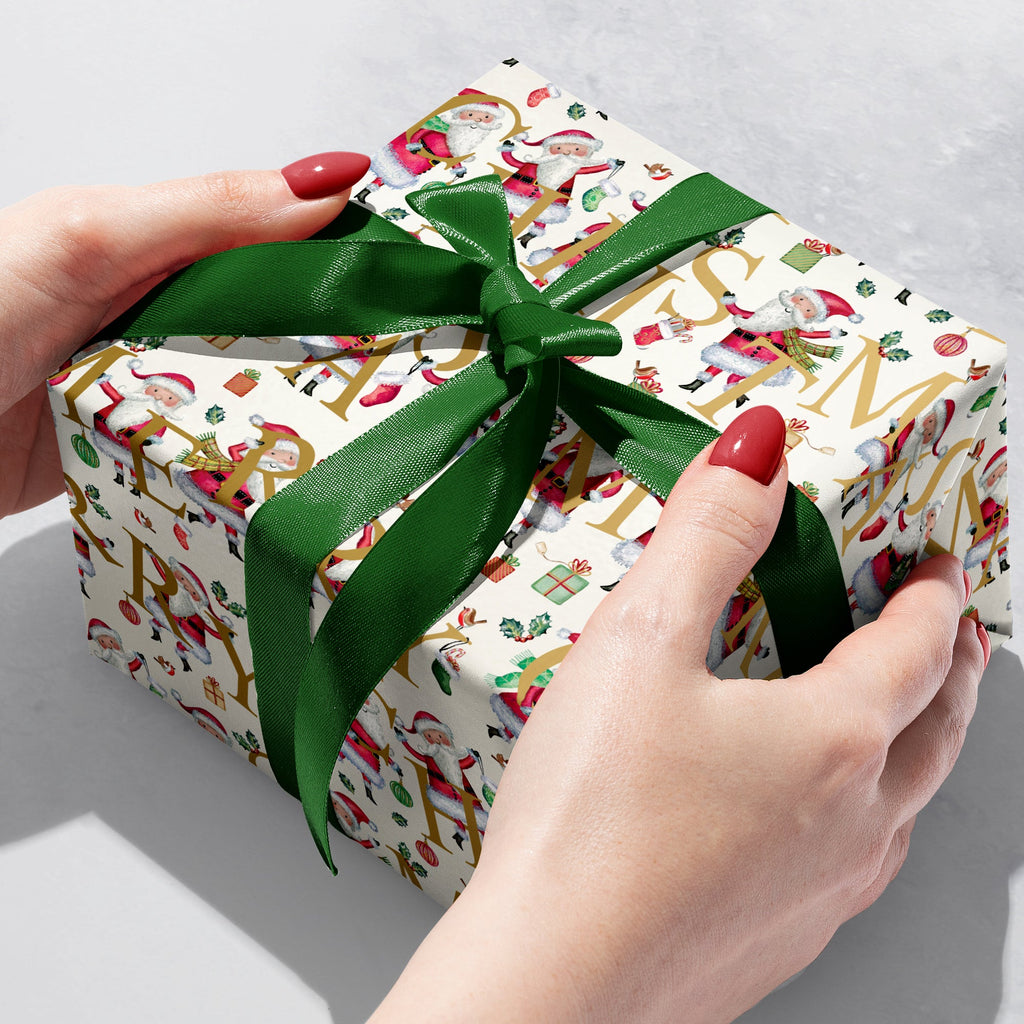 Santa Christmas Gift Wrapping Paper Gift Box 
