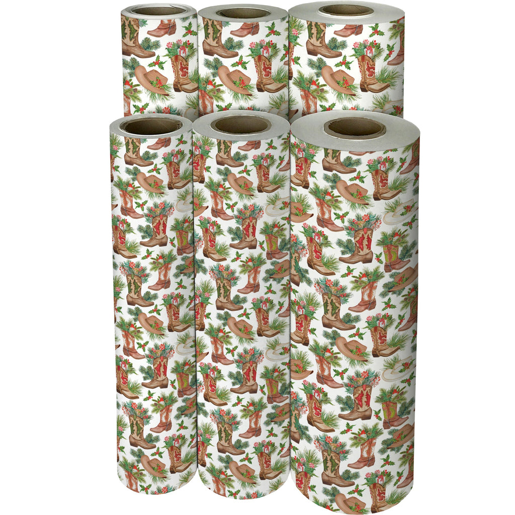 Western Holiday Christmas Gift Wrapping Paper Reams 
