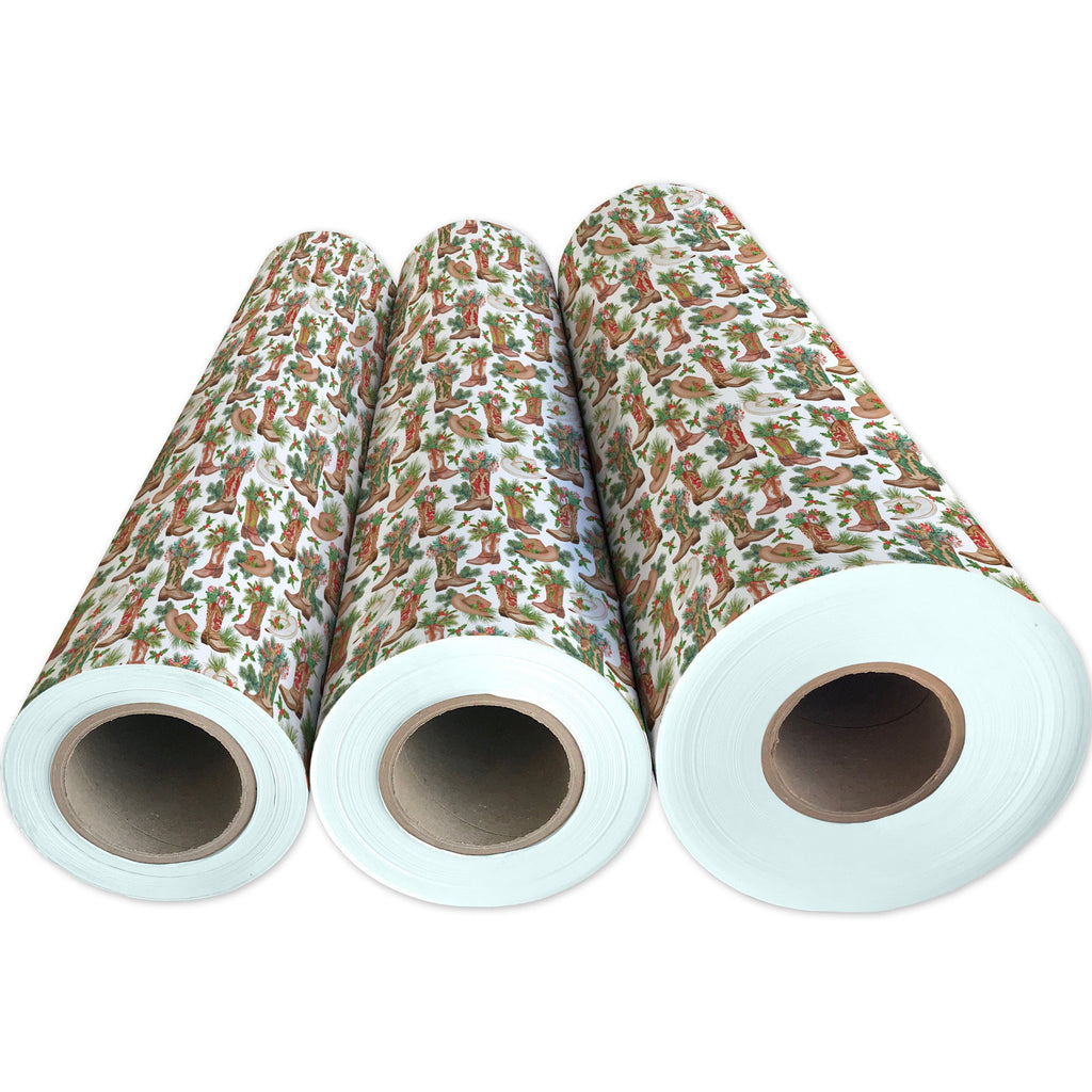 Western Holiday Christmas Gift Wrapping Paper 3 Reams 