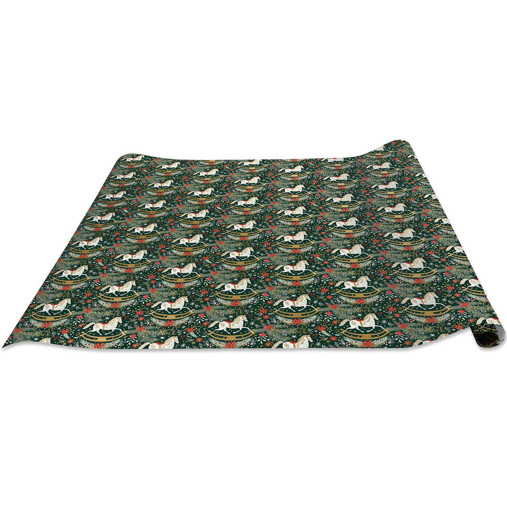 XB605d Rocking Horse Noel Christmas Gift Wrapping Paper Regular Roll 