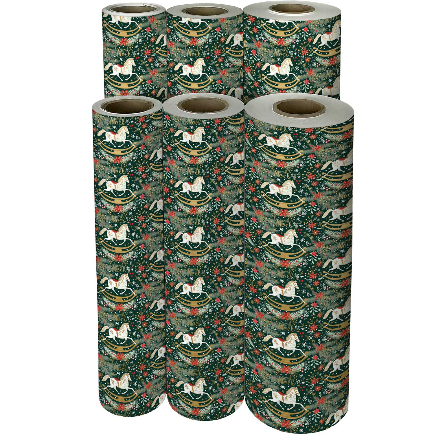 Baby Rocking Horse Gift Wrap Holiday Christmas Collection