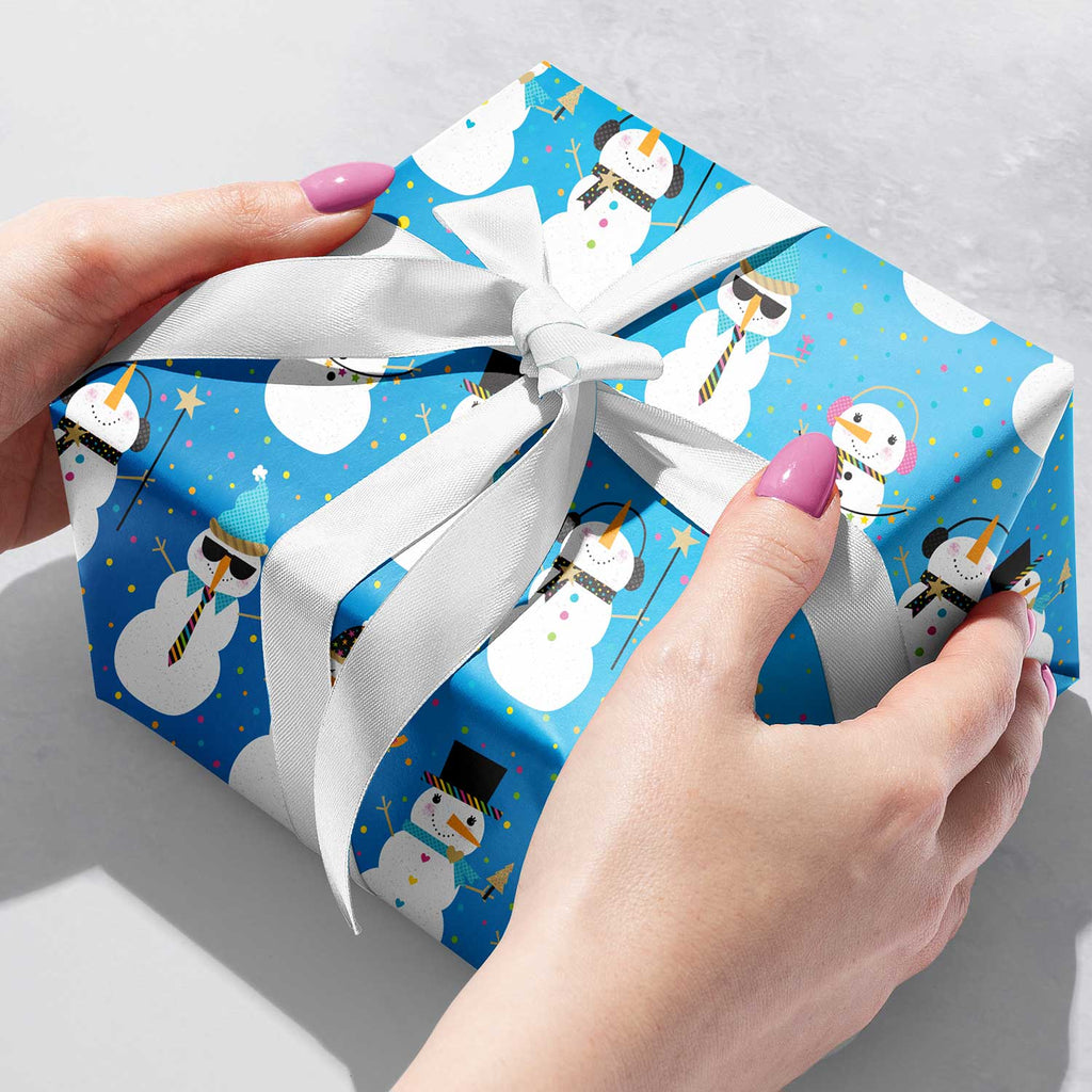 XB608b Colorful Snowman Gift Wrapping Paper Gift Box 