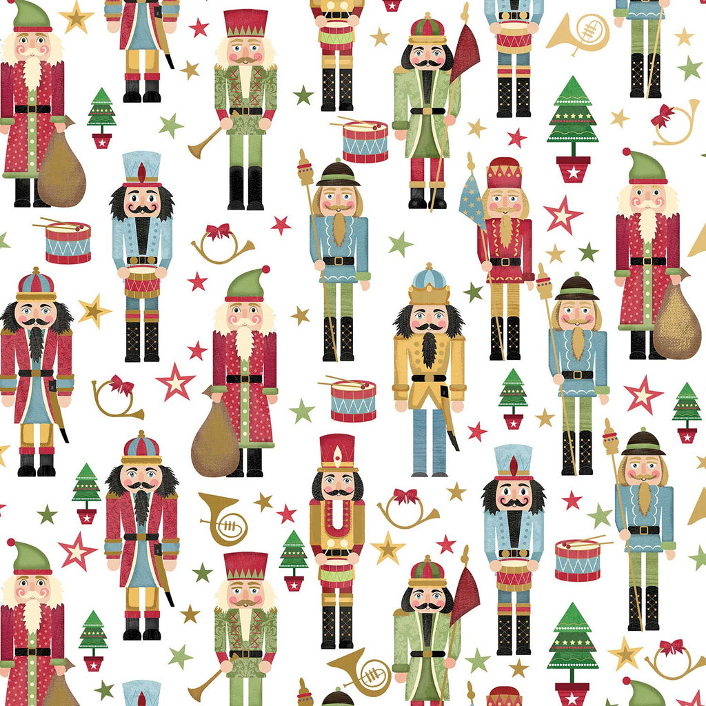 XB611a Nutcracker Christmas Gift Wrapping Paper Swatch 