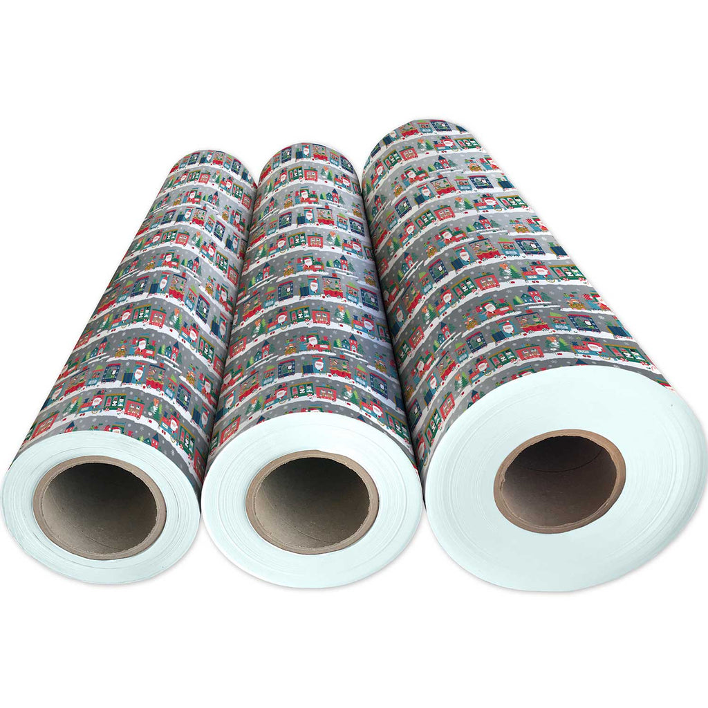 XB617g Train Christmas Gift Wrapping Paper 3 Reams 