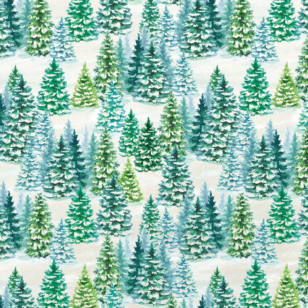 XB624a Snowy Christmas Tree Gift Wrapping Paper Swatch 