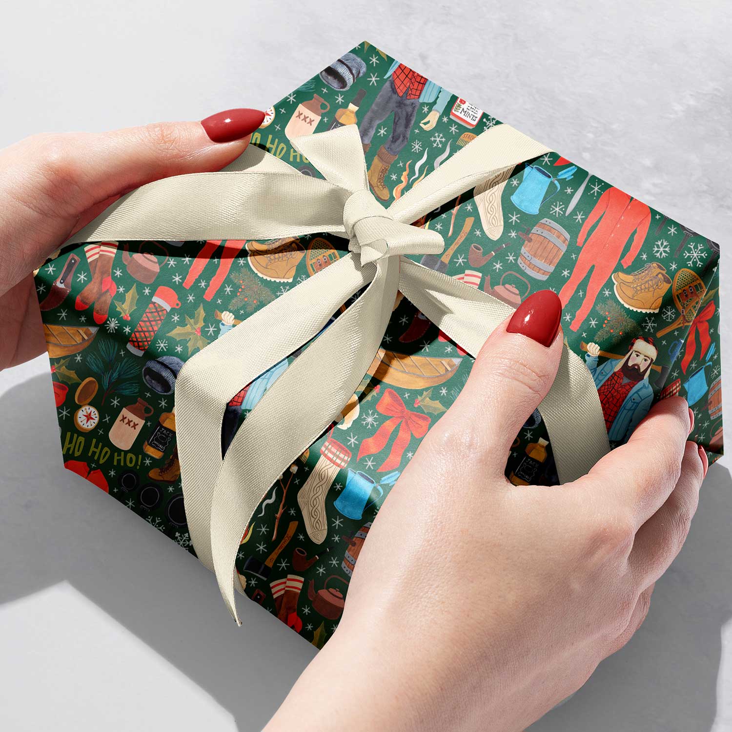 Christmas Gift Wrap | Opulent Tree Kraft | Present Paper, 1/2 Ream 417 ft x 30 in