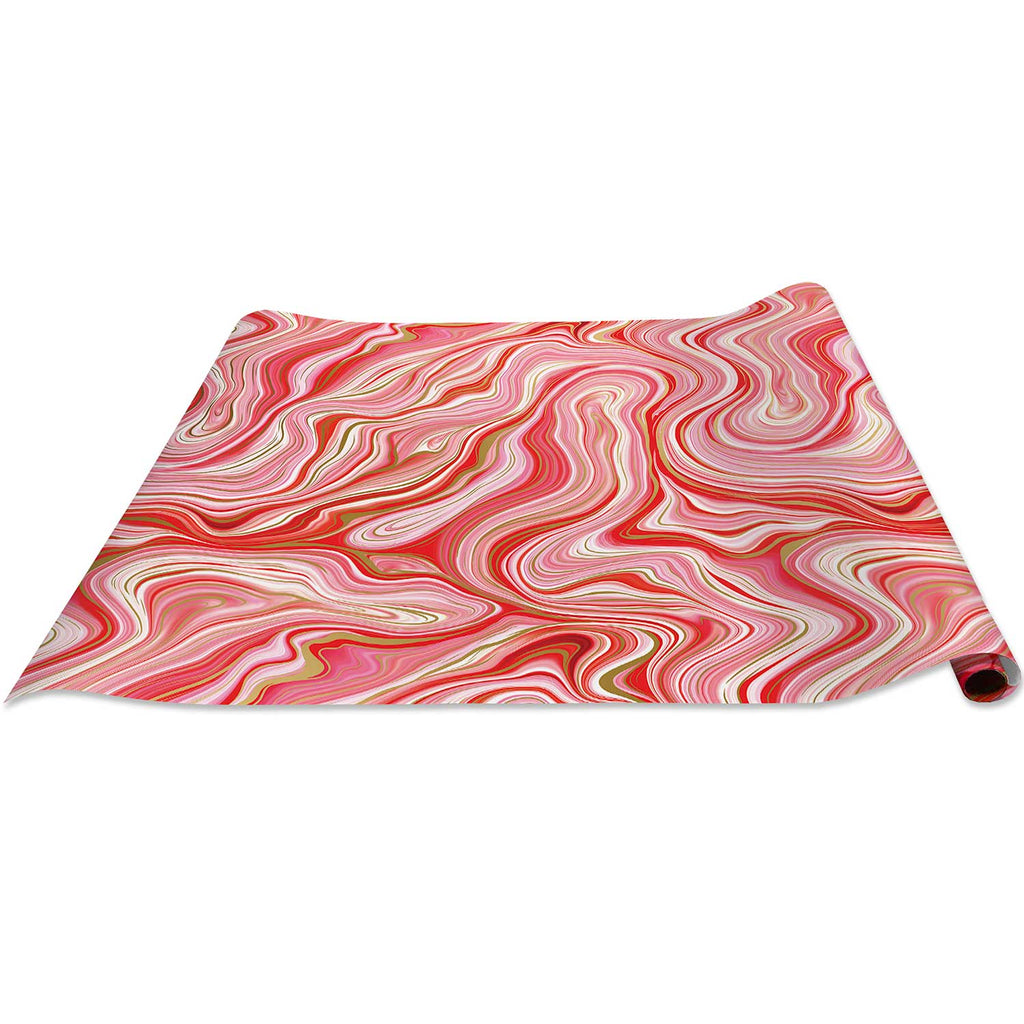 XB629d Red Marble Peppermint Christmas Gift Wrapping Paper Regular Roll 