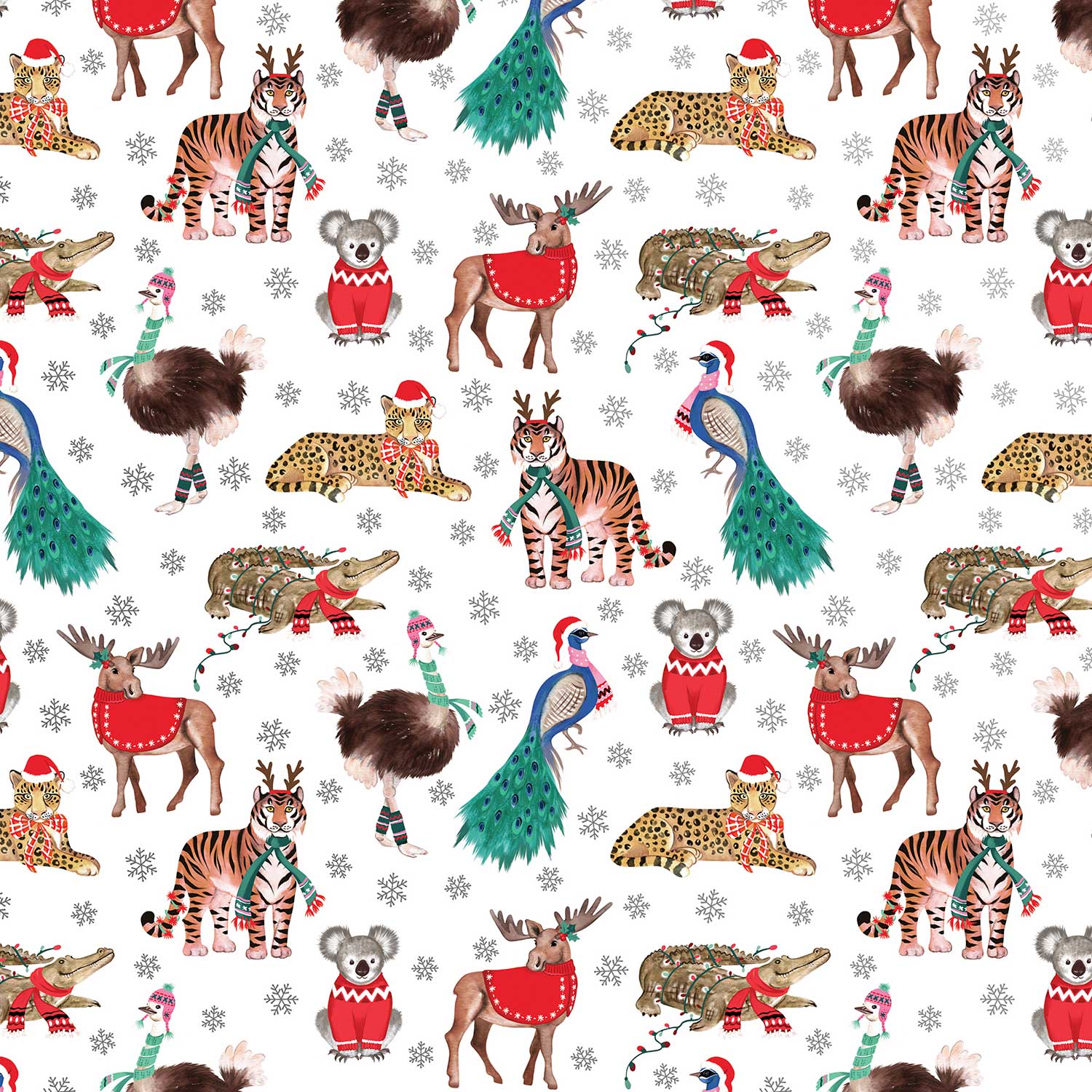 Forest Friends, Festive Friends, Koalas Holiday Wrapping Paper