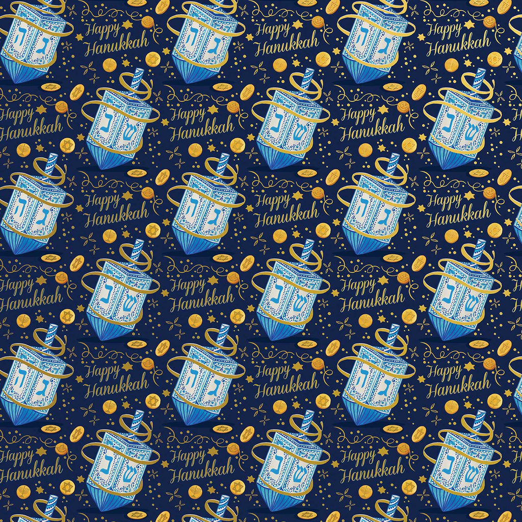 XB635a Happy Hanukkah Gift Wrapping Paper Swatch 