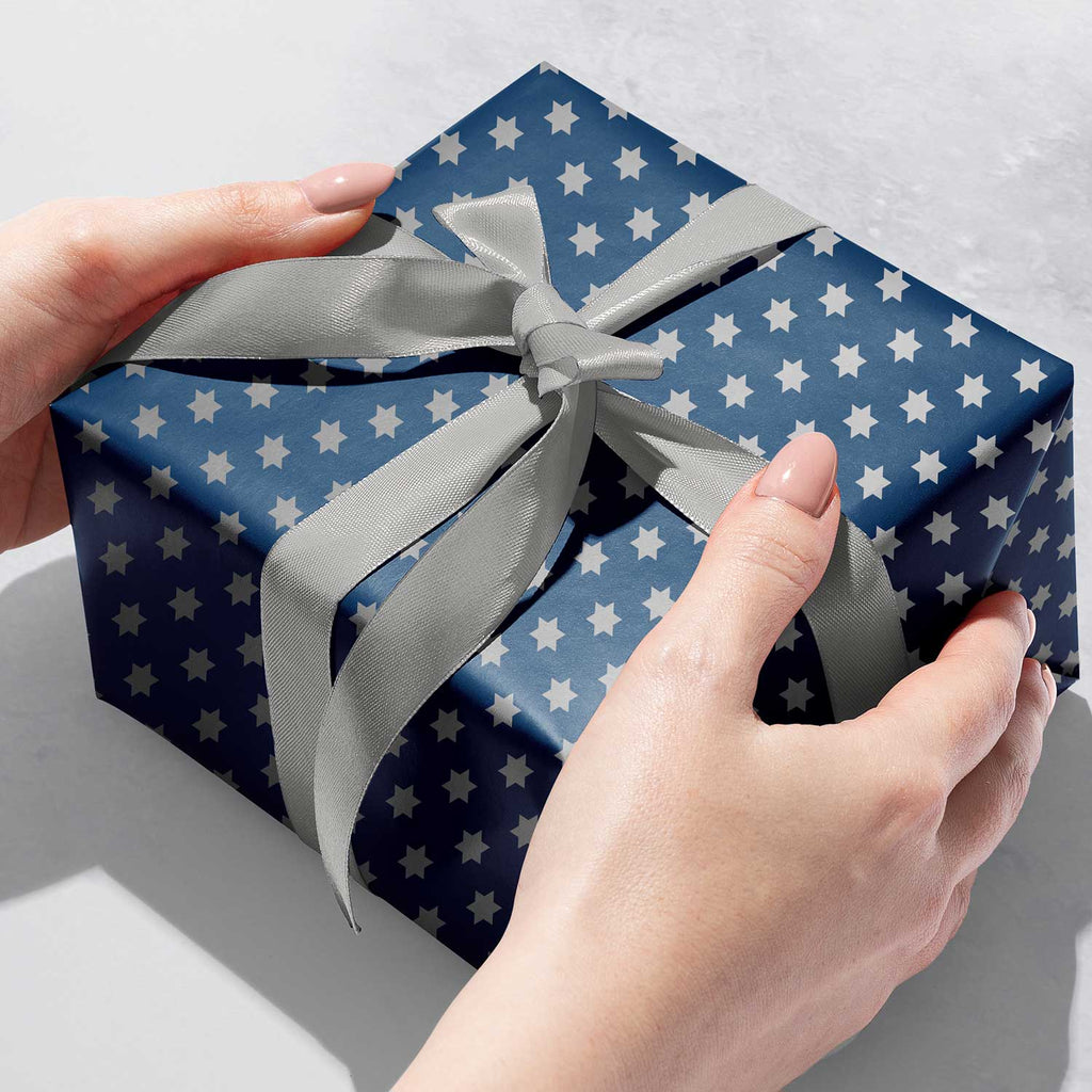 XB636b Hanukkah Stars Gift Wrapping Paper Gift Box 