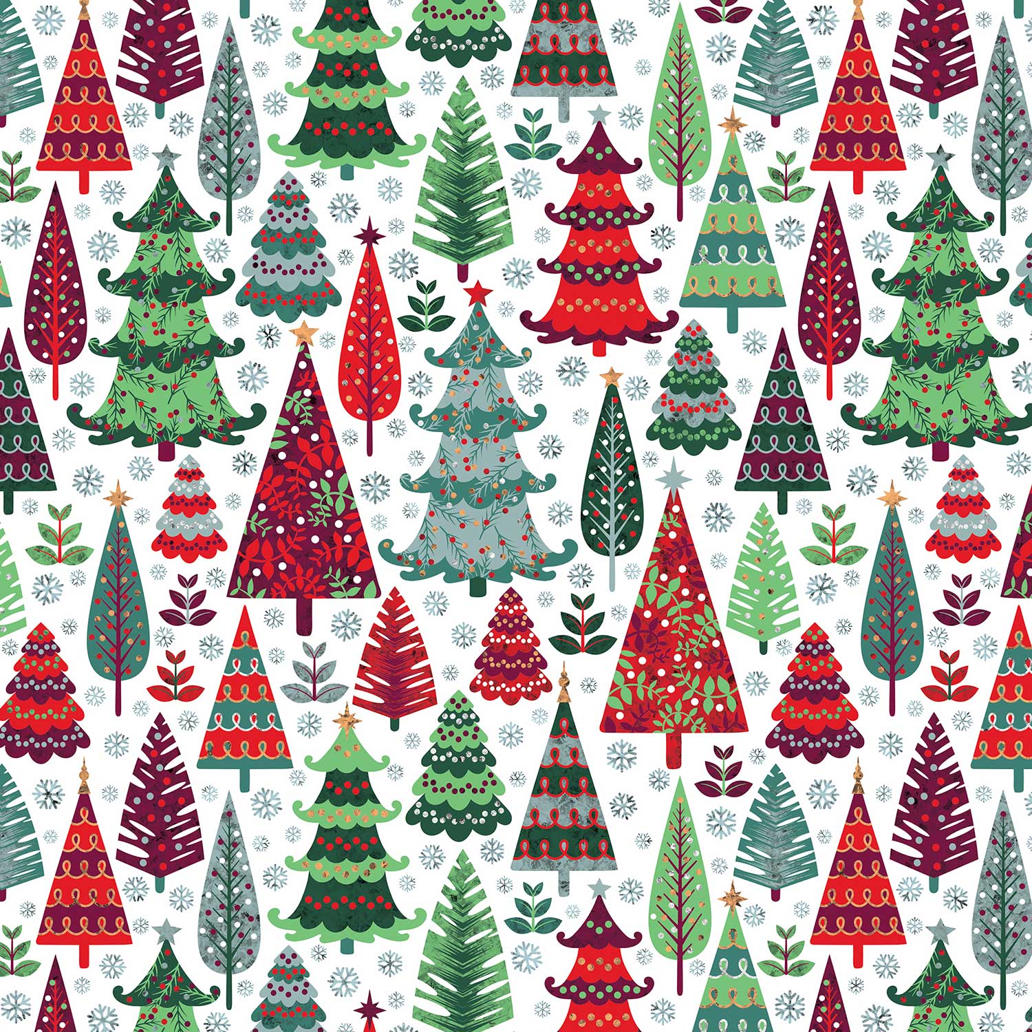 Holographic Trees Christmas Gift Wrap Full Ream 833 ft x 30 in