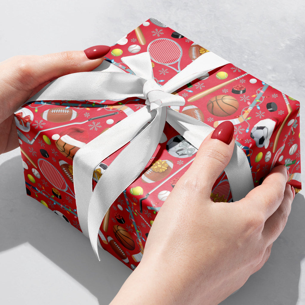 XB685b Festive Sports Christmas Gift Wrap Gift Box 