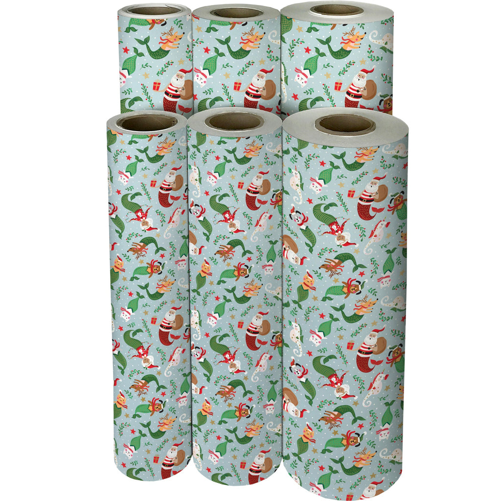 Undersea Holiday Christmas Gift Wrapping Paper Reams 