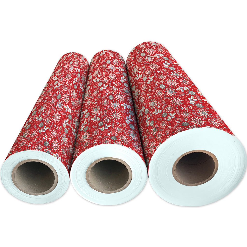 Merriment Red Christmas Gift Wrapping Paper 3 Reams 