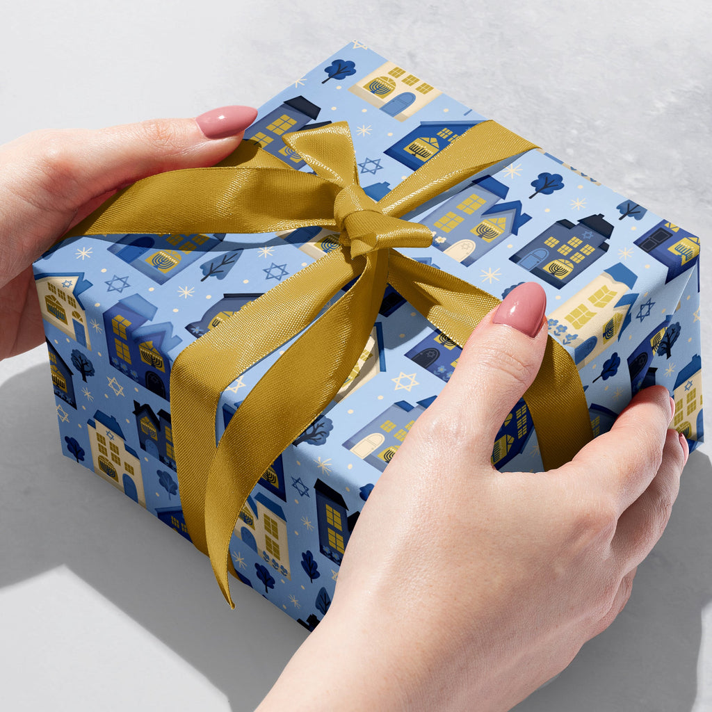 Hanukkah House Gift Wrapping Paper Gift Box 