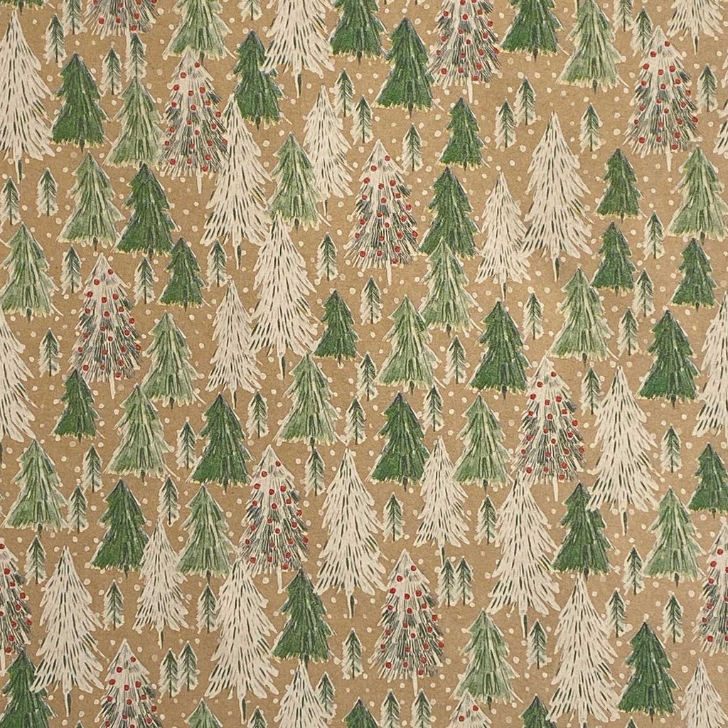 XB713a Christmas Tree Kraft Gift Wrapping Paper Swatch 