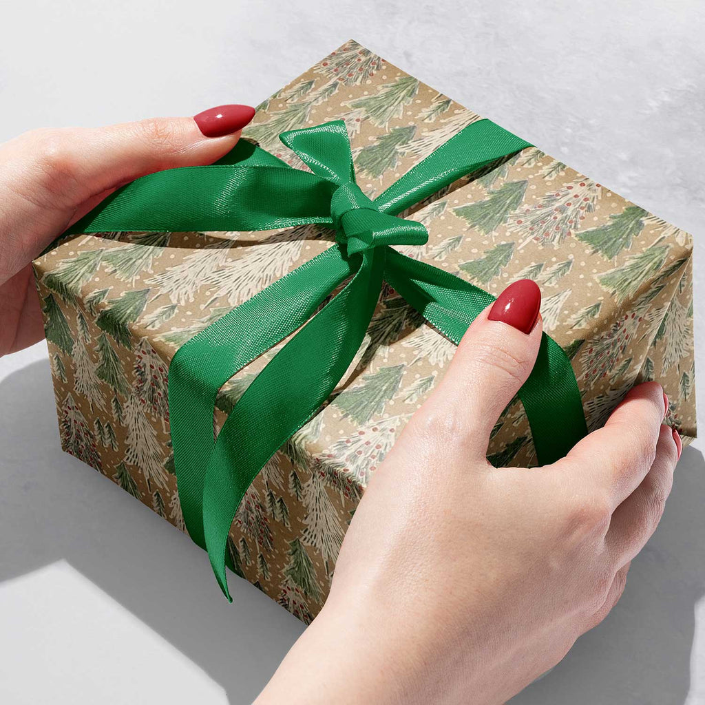 XB713b Christmas Tree Kraft Gift Wrapping Paper Gift Box 