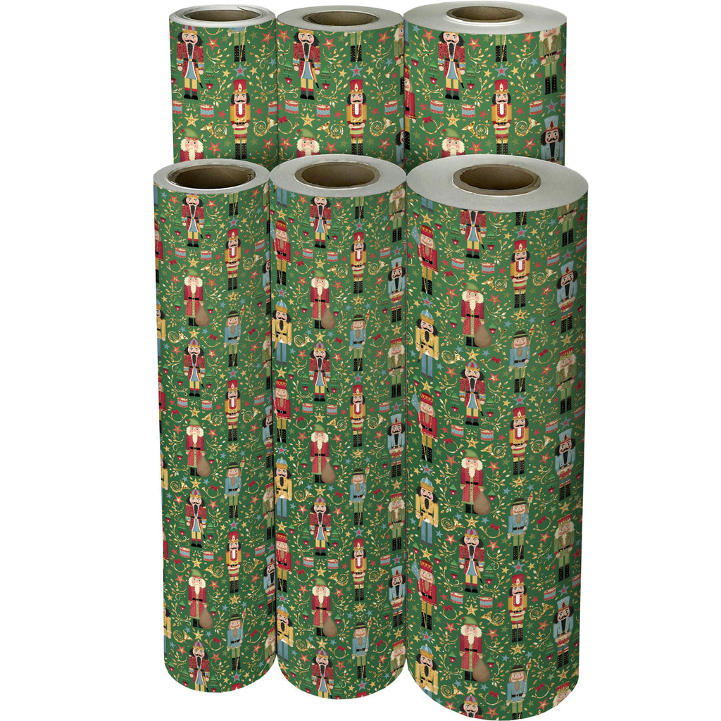 Sparkling Nutcracker Holographic Christmas Gift Wrapping Paper Reams 