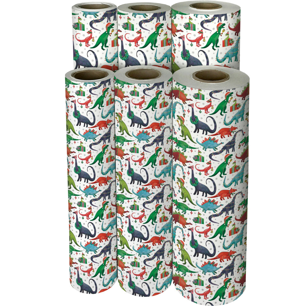 Decked Out Dinosaur Christmas Gift Wrapping Paper Reams 