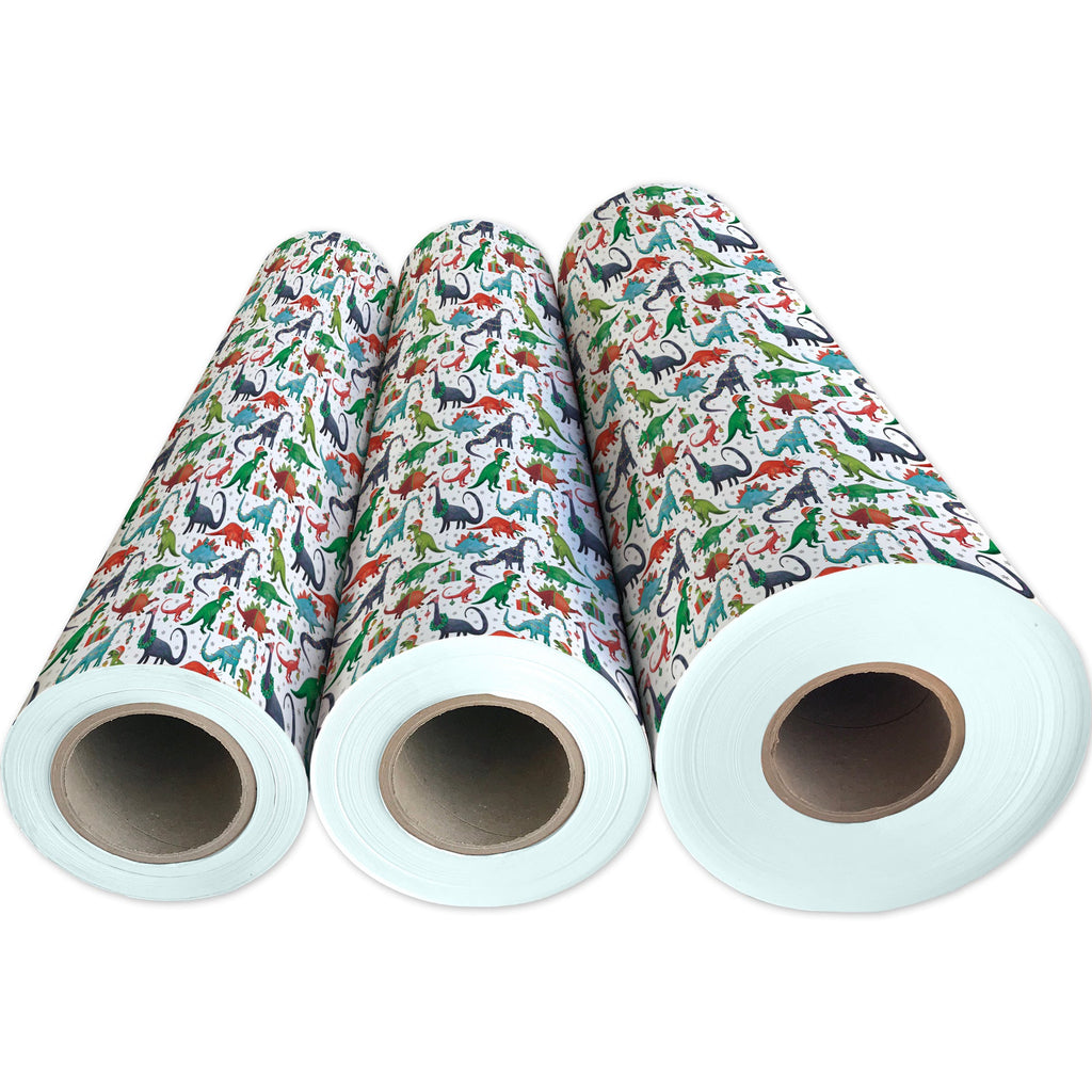 Decked Out Dinosaur Christmas Gift Wrapping Paper 3 Reams 