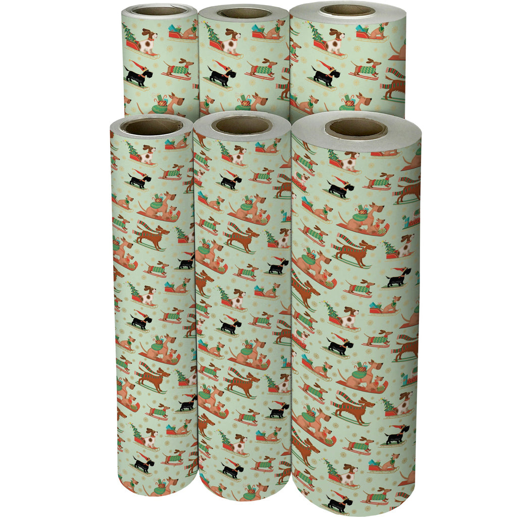 Sleigh Dog Christmas Gift Wrapping Paper Reams 