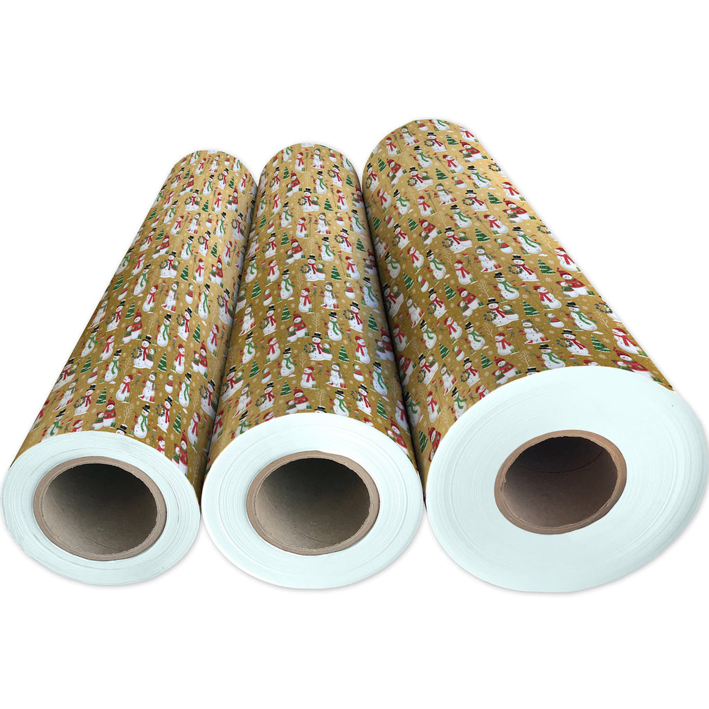 Snowman Family Christmas Gift Wrapping Paper 3 Reams 