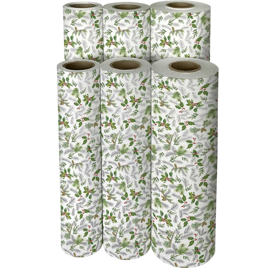 XB741f Christmas Pine Gift Wrapping Paper Reams 