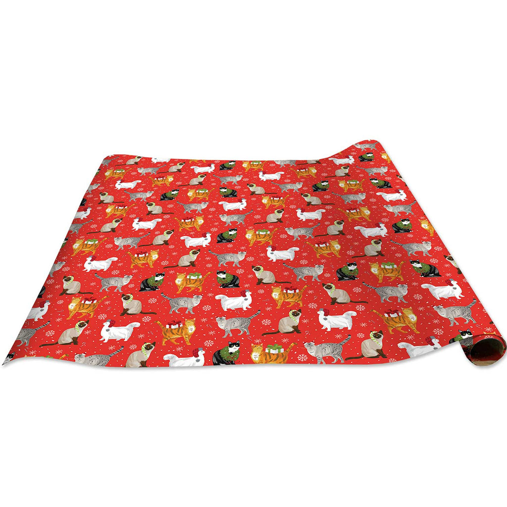 XB743c Christmas Cats Gift Wrapping Paper Jumbo Roll 