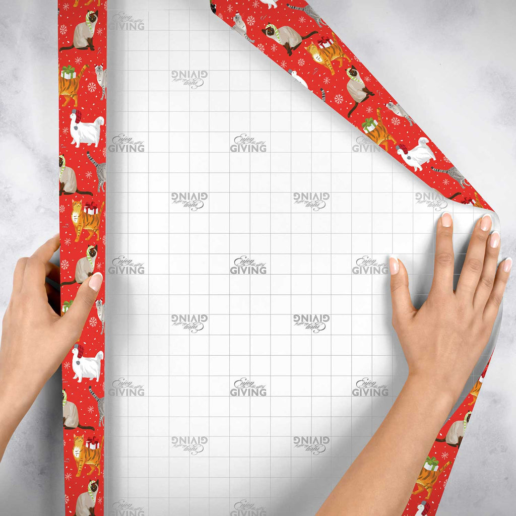 XB743e Christmas Cats Gift Wrapping Paper Backside 