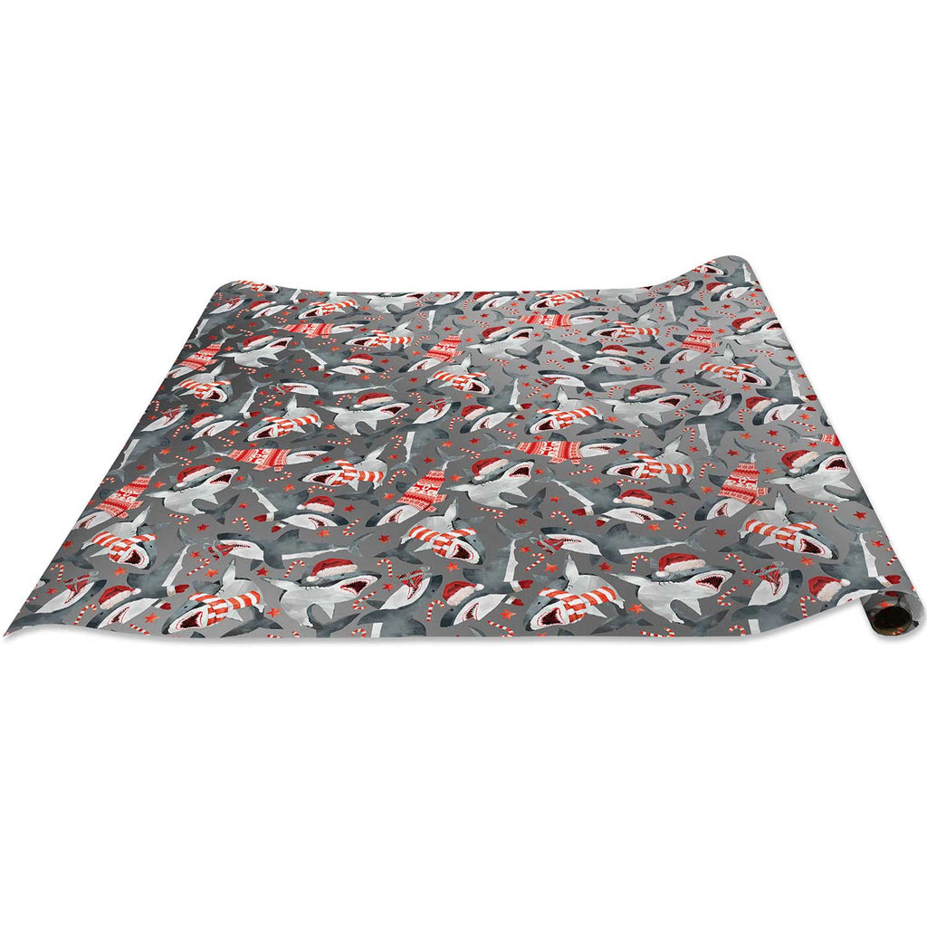 XB760d Sharks Christmas Gift Wrapping Paper Regular Roll 