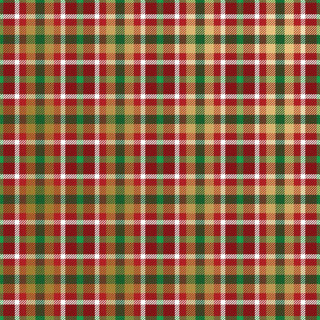 XB784a Christmas Plaid Gift Wrapping Paper Swatch 